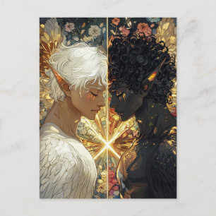 Angels of Darkness and Light Fantasy Art Postcard