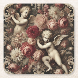 Angels of Discord – Gothic Baroque Square Paper Coaster