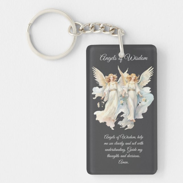 Angels of Wisdom Prayer Card Keychain (Front)