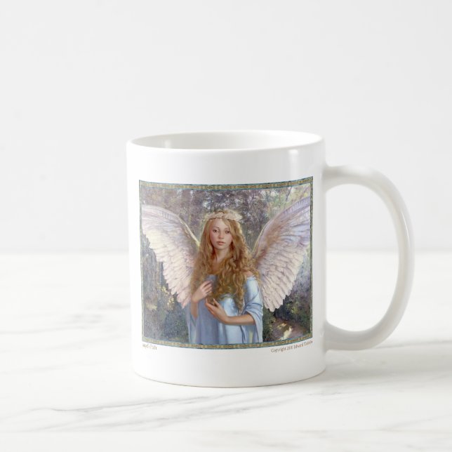"Angel's Path"  White ceramic coffee mug (Right)
