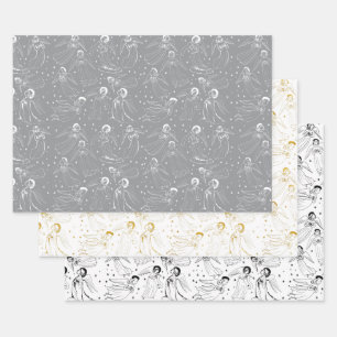 angels pattern   set III Wrapping Paper Sheet