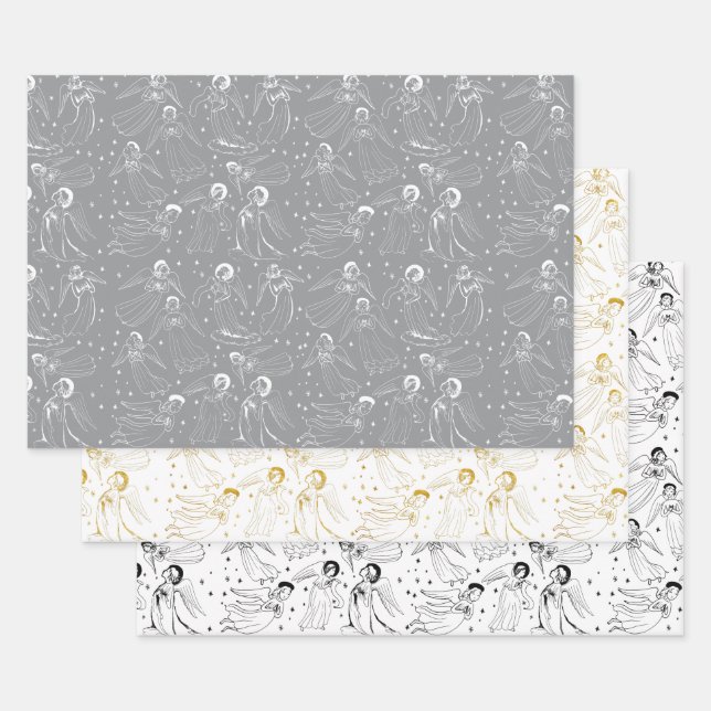 angels pattern | set III Wrapping Paper Sheet (Set)