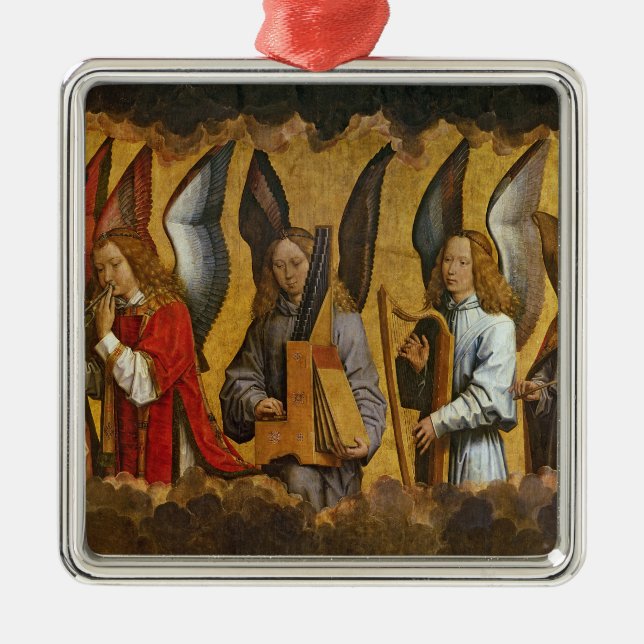 Angels Playing Musical Instruments Metal Ornament (Front)