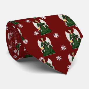 Angels Singing Carols (Green) Tie