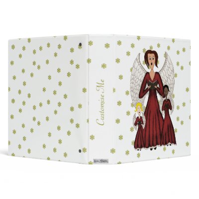 Angels Singing Carols (Red) 3 Ring Binders by Lace9lives