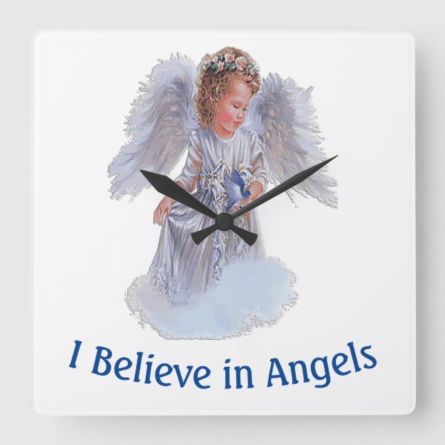 Angels Square Wall Clock (Front)