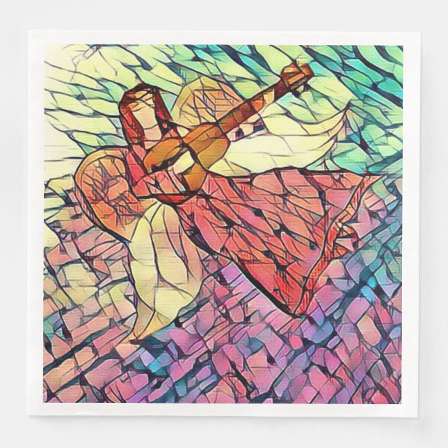 Angels Stained Glass Look  Napkin (Front)