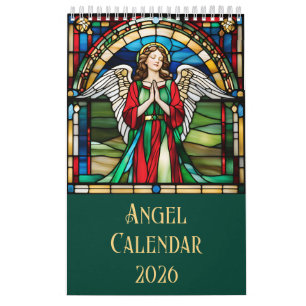 Angels Stained Glass Window 2026 Personalized Calendar