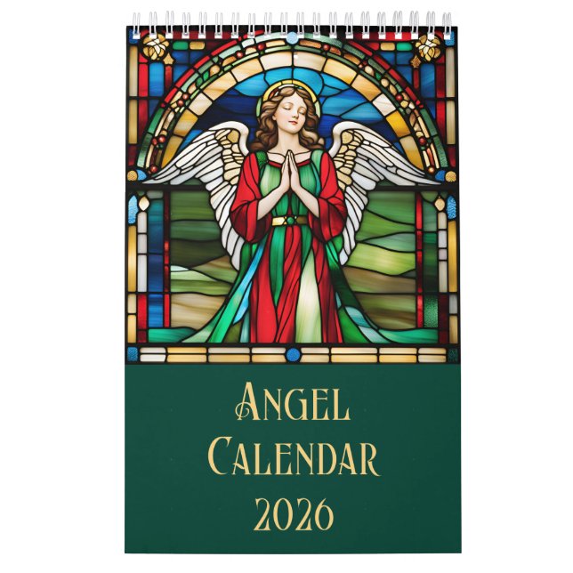 Angels Stained Glass Window 2026 Personalized Calendar (Cover)
