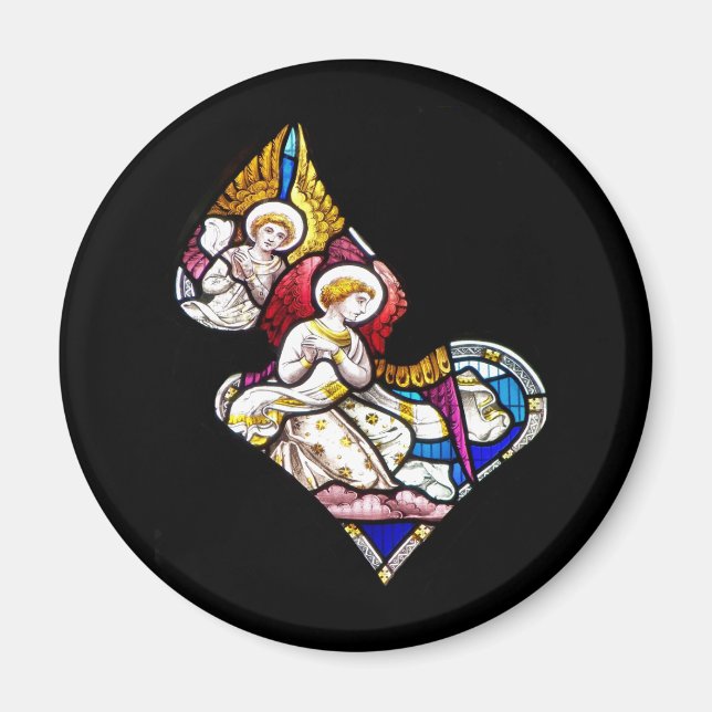 ANGELS STAINED GLASS WINDOW MAGNET (Front)