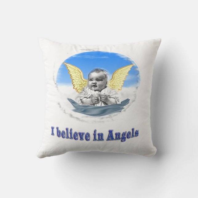 Angels Throw Pillow (Back)