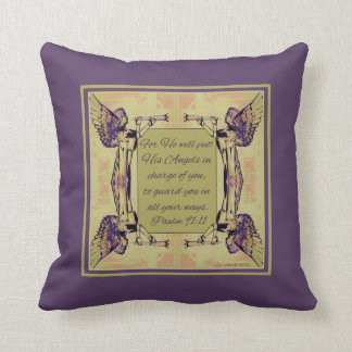 Angels to watch over you Purple Green Fall Colours Throw Pillow