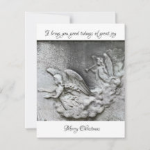 Angels Trumpets Joy Religious Christmas Card 