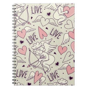 Angels, Valentine's Day, love pattern. Notebook