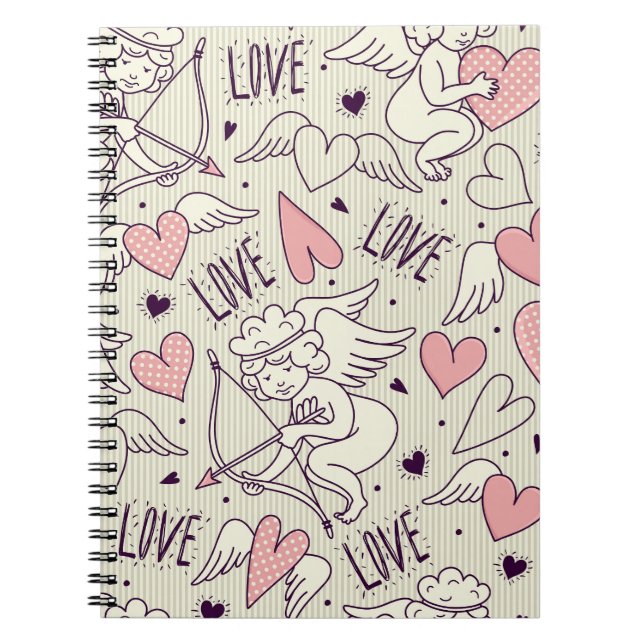 Angels, Valentine's Day, love pattern. Notebook (Front)