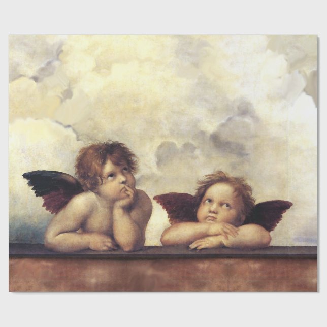 ANGELS /Winged Cherubs ,Christmas Wrapping Paper (Flat)