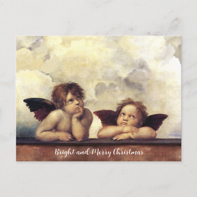 ANGELS / Winged Cherubs ,Clouds Raffaello Sanzio Postcard (Front)
