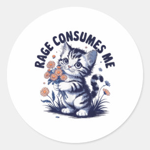 Anger Angry Emotion Funny Rage Rage Consumes Me - Classic Round Sticker