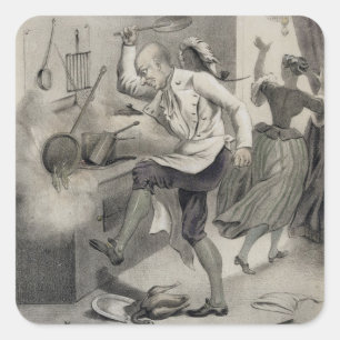 Anger in the Kitchen, from a series of prints depi Square Sticker