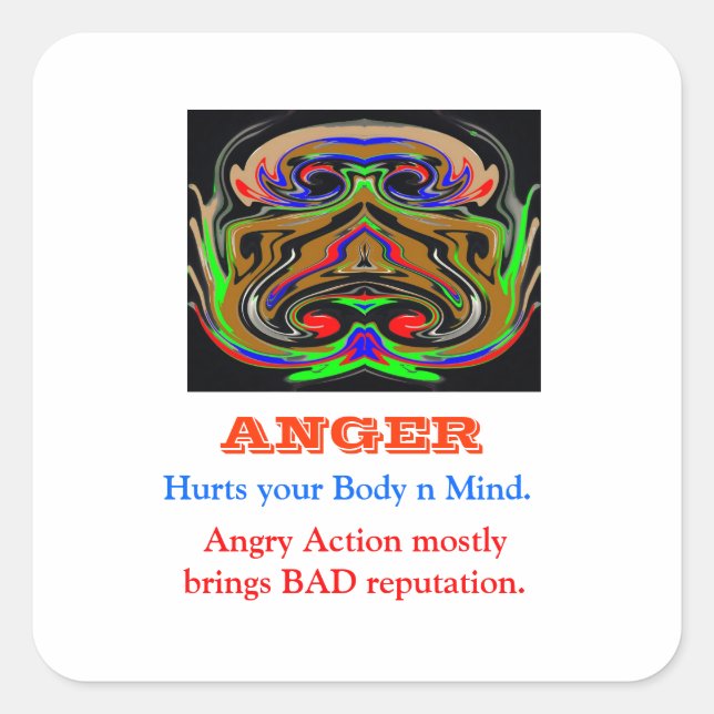 ANGER Management Square Sticker (Front)