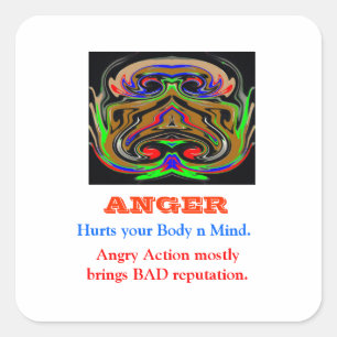 ANGER Management Square Sticker