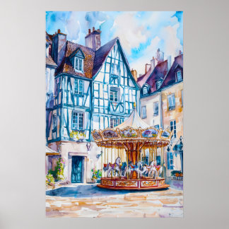 Angers Watercolor Travel National Ski Park Poster