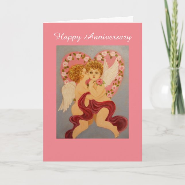 anges de style victorien, carte d'anniversaire (Devant)