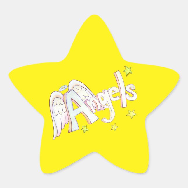 Anges Inspiration Word Art Sticker Decal (Devant)