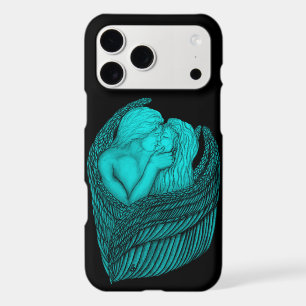 Anges qui s'embrassent, design noir et vert