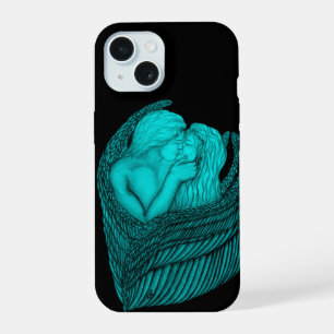 Anges qui s'embrassent, design noir et vert