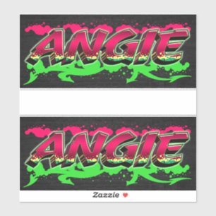 Angie First Name Graffiti Sticker