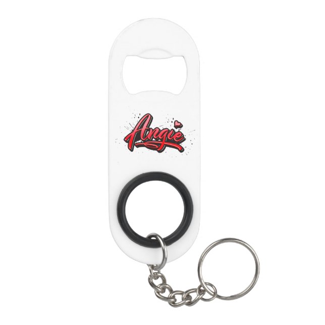 Angie Heart Splash Keychain Bottle Opener (Back)