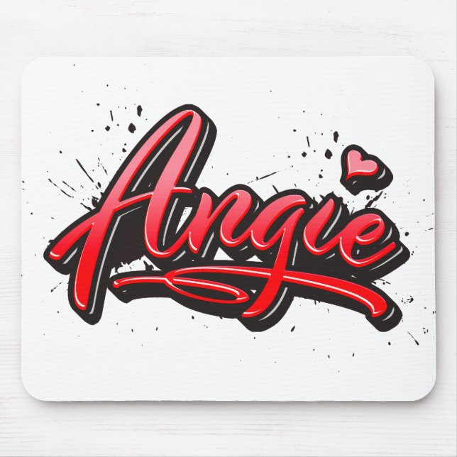 Angie Heart Splash Mousepad (Front)