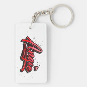Angie Heart Splash Schlüsselanhänger rechteckig Keychain