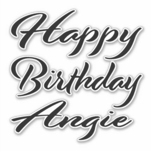 Angie Name Vorname black Sticker Geburtstag
