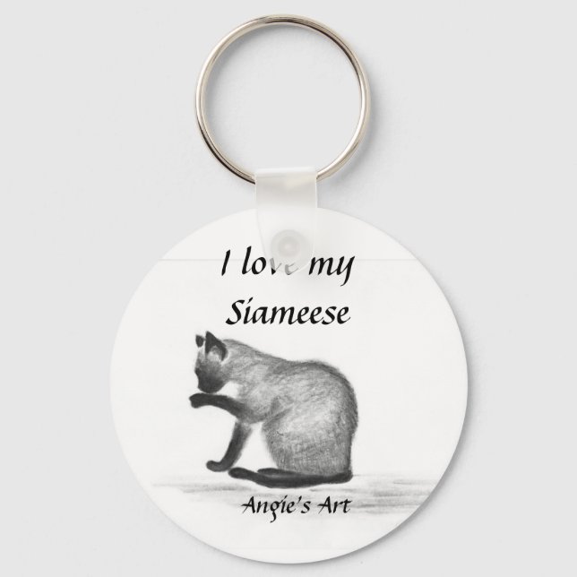 Angie's Art "Siameese Cat" Keychain (Front)