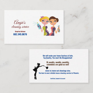Angie's Cleaning Service Cleaning Women Business Card