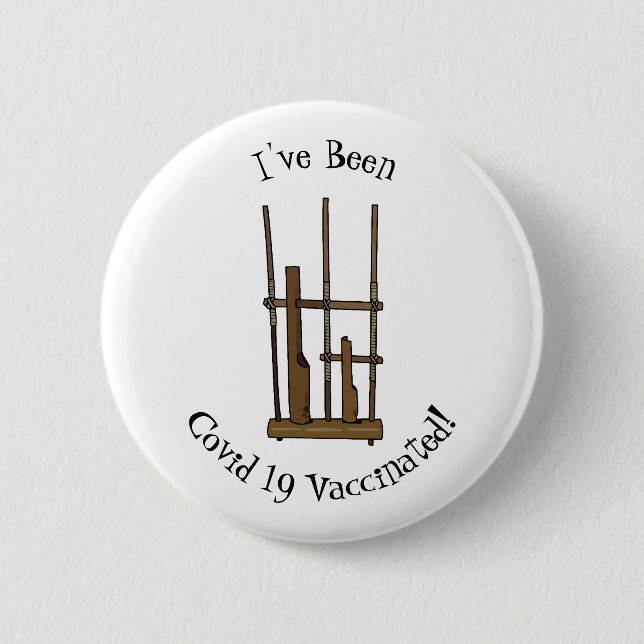 Angklung cartoon illustration 2 inch round button (Front)