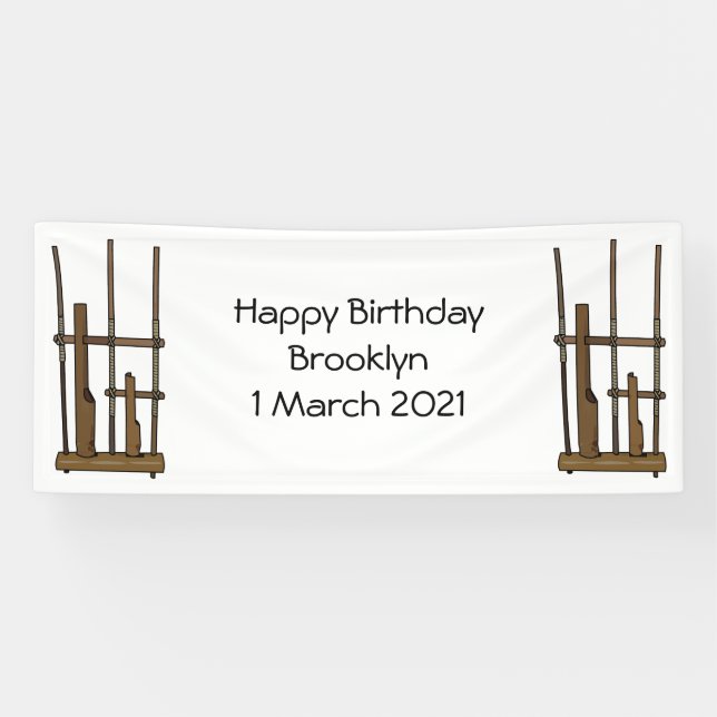 Angklung cartoon illustration banner (Horizontal)