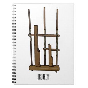 Angklung cartoon illustration notebook