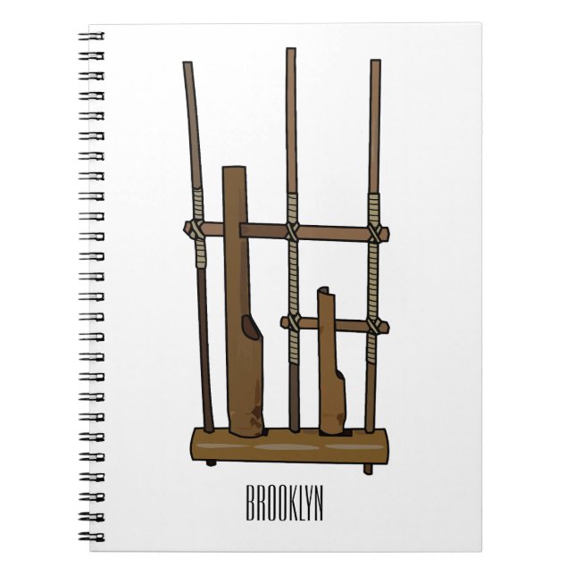 Angklung cartoon illustration notebook (Front)