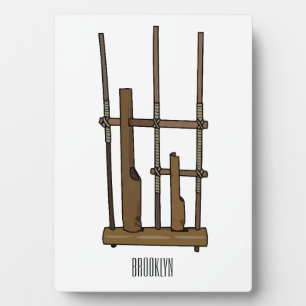 Angklung cartoon illustration plaque