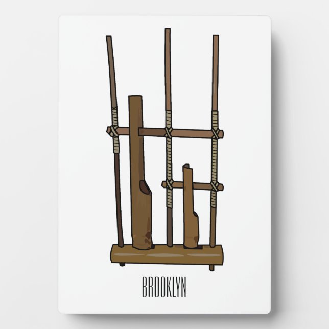 Angklung cartoon illustration plaque (Front)