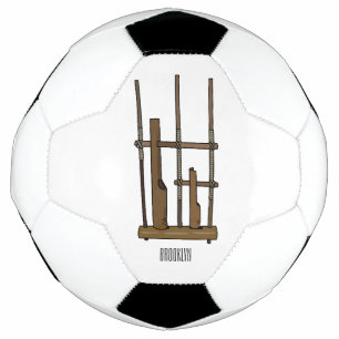Angklung cartoon illustration soccer ball