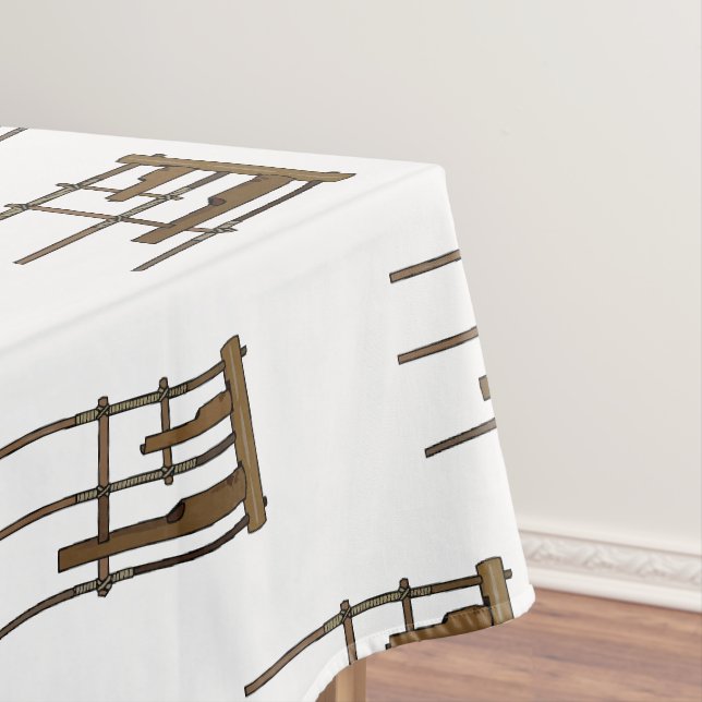 Angklung cartoon illustration tablecloth (In Situ)