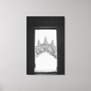 Angkor Cambodia, Angkor Wat Doorway View Canvas Print