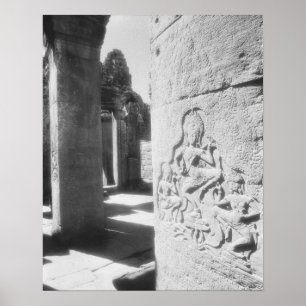 Angkor Cambodia, Apsara Carving The Bayon 2 Poster