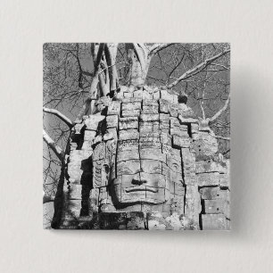 Angkor Cambodia, Head Ta Som Temple 2 Inch Square Button