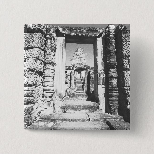Angkor Cambodia, Pre Rup Temple 2 Inch Square Button (Front)