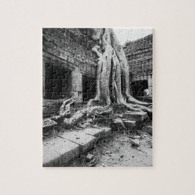 Angkor Cambodia, Ta Prohm Tree Jigsaw Puzzle (Vertical)